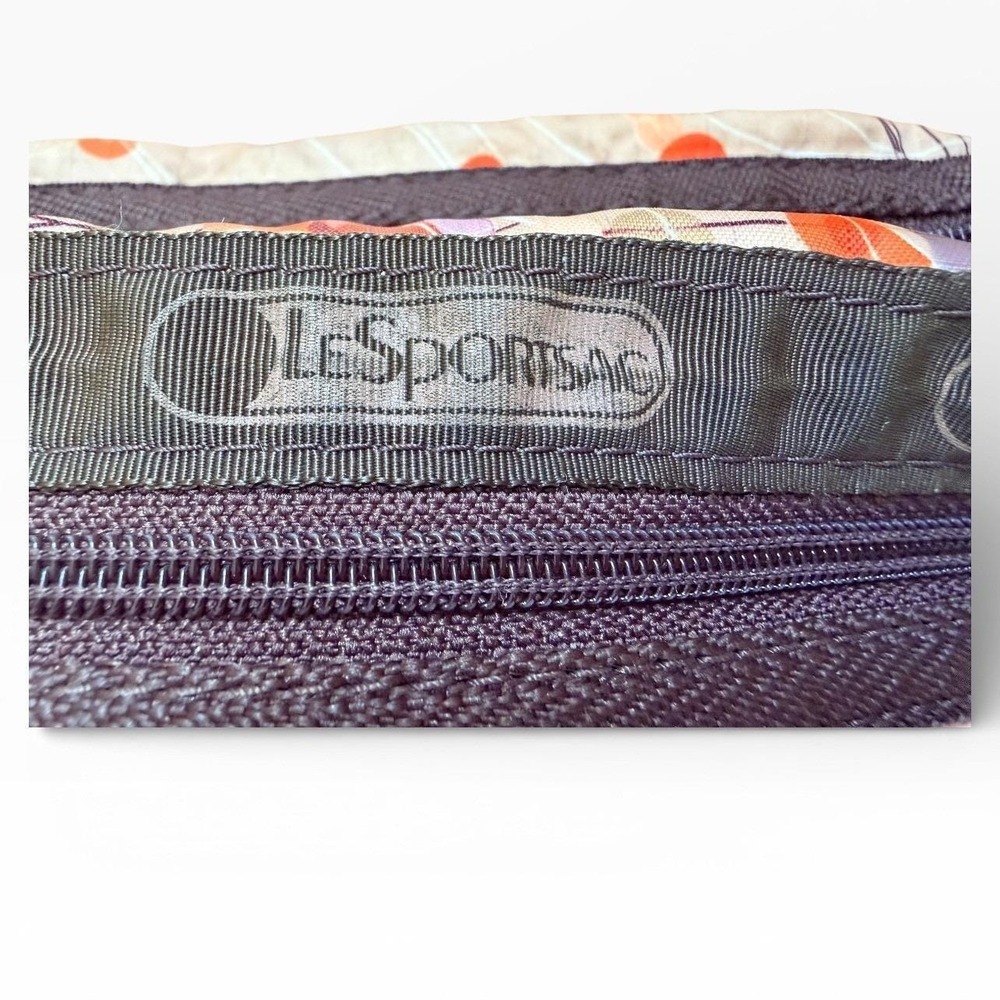 Vintage LeSportsac Crossbody Bag Tan Floral Print Adjustable Strap Medium Size - Picture 8 of 9